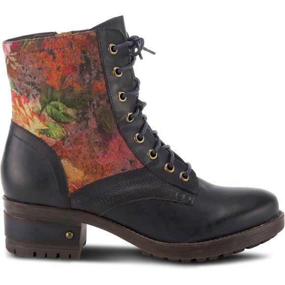 L'Artiste by Spring Step Womens Marty Leather Ankle Boots -- Navy Multi NEW - Picture 4 of 7
